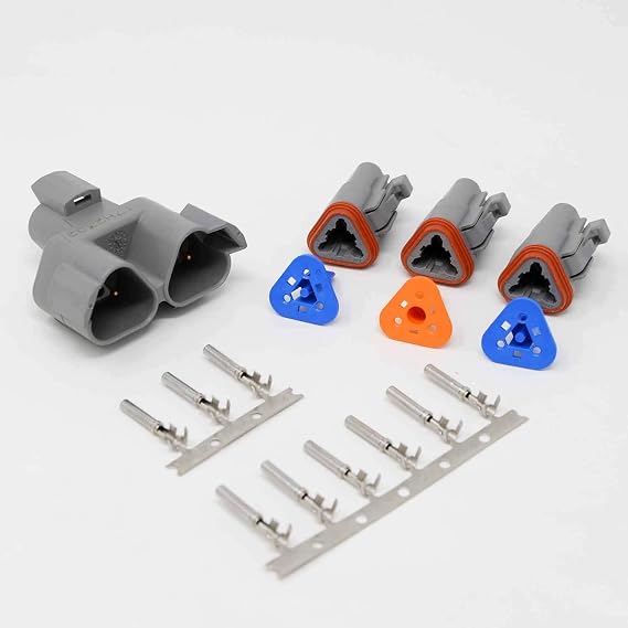 Deutsch DT 3-Pin J1939 CAN Bus Y-Adapter Kit, 14-16AWG Stamped Contacts (Made in USA)