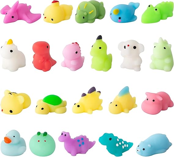 JUAUO 21 Pieces Mini Soft Kawaii Animals Mochi Squishy Toys