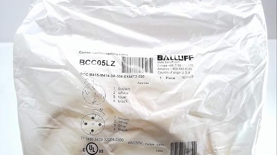 Balluff Bcc M415-M414-3A-304-Ex44t2-030, Double-Ended Cordset, Bcc05lz