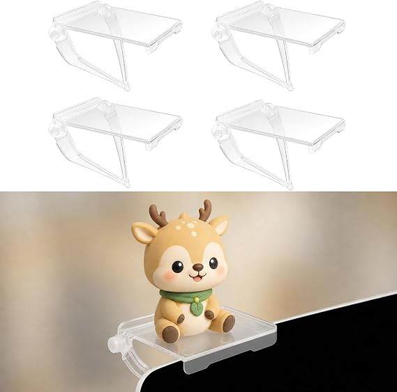 TBWHL 4 Pcs Acrylic Display Shelves, Computer Screen Stand for Anime Figure