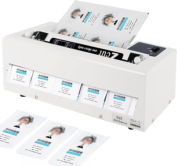 Electric Business Card Cutting Machine, Electric Paper Cutter with Automatic Induction, Adjustable Margin 9-12mm, Cutting 30 Pieces/min, 350g Business Card Cutter, for Business/Invitation