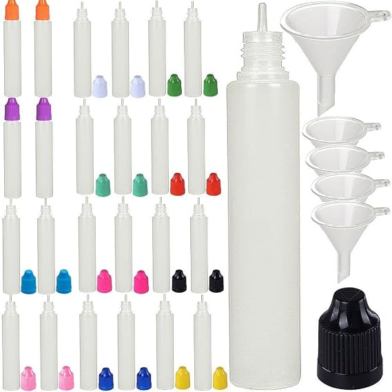 XIAONAN 10 Pack x 30ml LDPE Empty Plastic Pen Shaped Squeezable Liquid Dropper Bottles