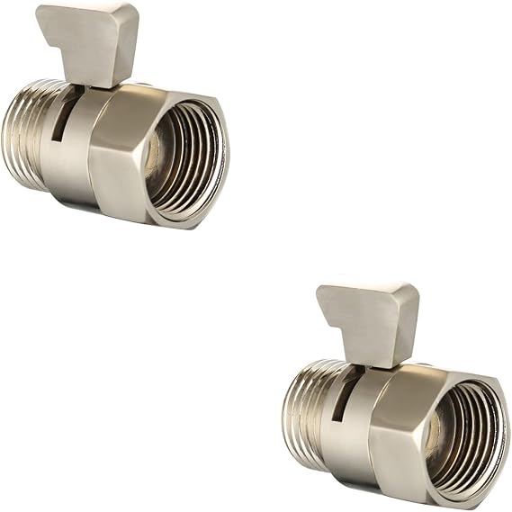 XVL Shower Flow Control Valve Shower Head Shut-Off Valve Solid Brass 2 Pieces Solid Brass Brushed PT06C