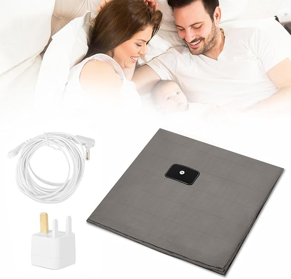 Grounding Sheet 68x132cm Grounding Bed Sheet Silver Fibre Organic Cotton Grounding Mat Earthing UK for Improved Sleep Reduced Anxiety Inflammation Healthy Earth Energy Ma
