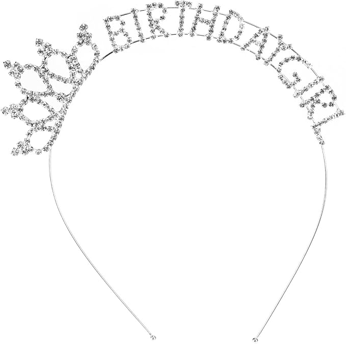 Frcolor Birthday Girl Headband, Happy Birthday Girl Princess Tiara Headband Hairband