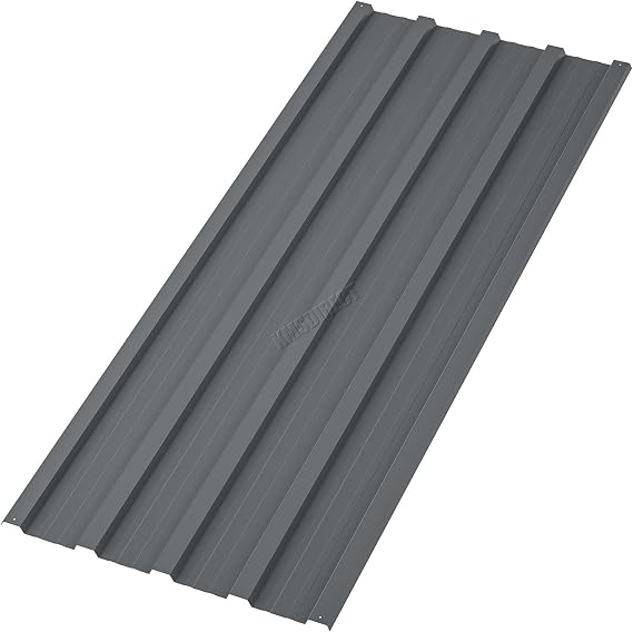BIRCHTREE 24x Roof Sheets Corrugated Garage Shed Side Panels Metal Roofing Covers Carport Greenhouse 1080mm x 450mm RSS02 Grey