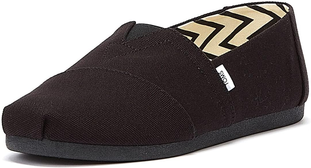 TOMS Men's Alpargata Loafer Flat, Black/Black Recycled Cotton Canvas, 9