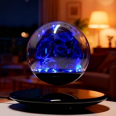 Magnetic Levitation Eternal Rose Rotates 360 An Everlasting Romantic Gift for Your Girlfriend Creative Presents for Wedding Anniversaries, Birthdays, Valentines Day, Thanksgiving and Christmas