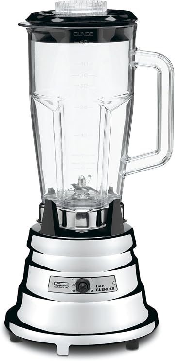 Waring Commercial BB900P 1/2 HP Chrome Bar Blender with 48-Ounce BPA-Free Copolyester Container, Silver