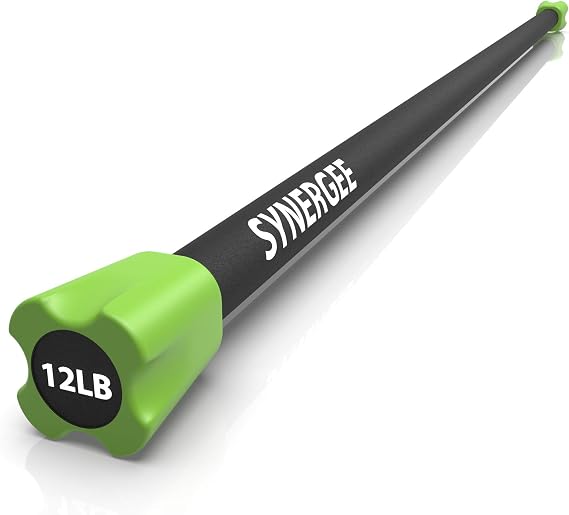 Synergee Workout Bar Weight Bar Combo Set - Multiple Weights Padded Weighted Bars Body Toning Exercise Bar, Strength & Condition
