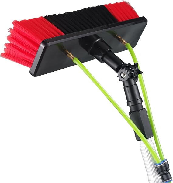 Solar Panel Cleaning Brush Kit - 5.12m Water Fed Pole & 30/50cm Brushes for Efficient Outdoor Window & Solar Panel Cleaning - Extendable Durable & Easy to Use