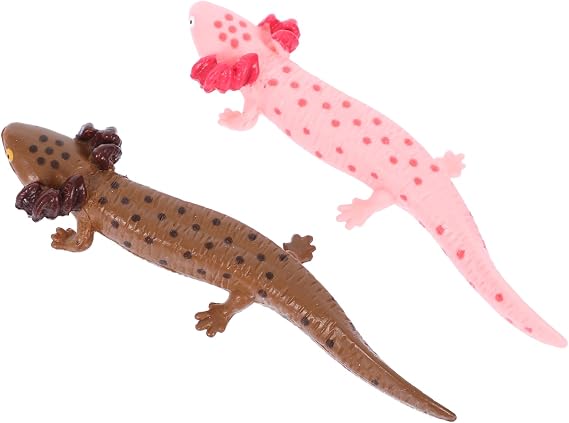 Wakauto 2pcs Realistic Salamander Figurine Plastic Salamander Sculptures for Garden Decor and Educational Display Compact Desk Ornament with Detailed Texture Collection