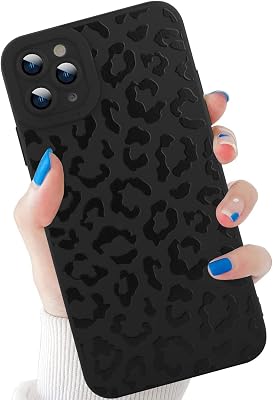 tharlet Compatible with iPhone 11 Pro Max Leopard Case Shockproof Soft TPU Military Grade Drop Protection Cheetah Print Women Girls Case for iPhone 11 Pro Max 6.5 Black Leopard