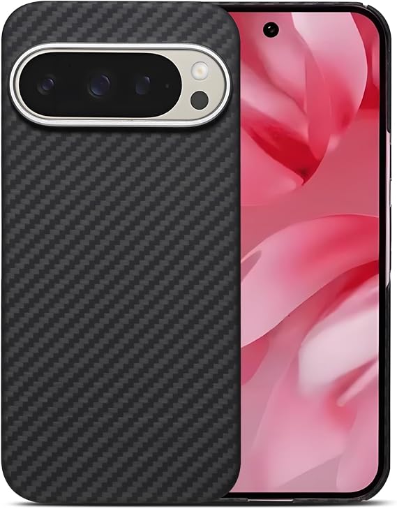 Aramid Carbon Fiber Case for Google Pixel 10 Pro XL, Aramid Material, Aluminum Alloy Metal Lens Protection, Fashion Design Black