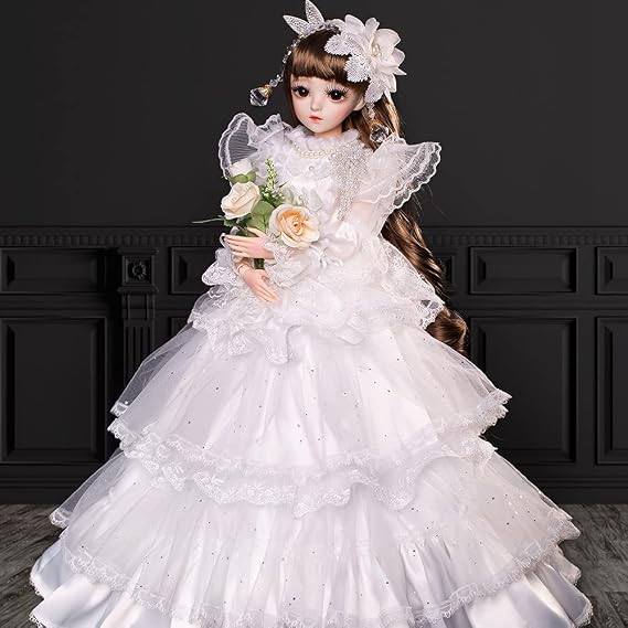 UCanaan BJD Doll, 1/3 SD Dolls 24 Inch 18 Ball Jointed Doll DIY Toys with Clothes Outfit Shoes Wig Hair Makeup, Best Gift (Isabella)