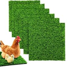 DRQ Chicken Nesting Pads, Washable Artificial Grass Nesting Pads for Chicken Coop, Soft Nesting Box Pads for Chickens & Nesting Boxes, 12"12" (GreenGreen, 6pack)