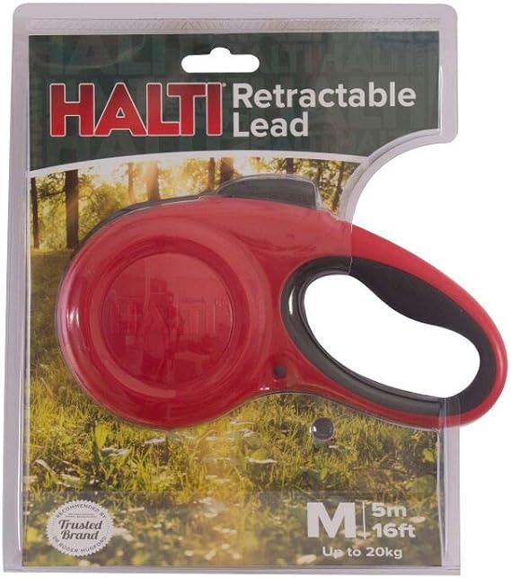 Halti Retractable Dog Leash | Size M, Red | 3m Length