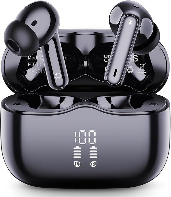Wireless Earbuds, Bluetooth Ear Buds 5.4 Mini HiFi Stereo with 4 ENC Noise Cancelling Mics Wireless Headphones, in Ear Earphones 40H IP7 Waterproof, USB C, Bluetooth Headset for Sports, Gym, Workout