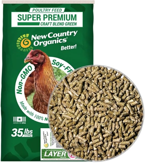 New Country Organics | Layer Pellets for Laying Hens | Soy-Free | 17% Protein | Certified Organic and Non-GMO | 35 lbs