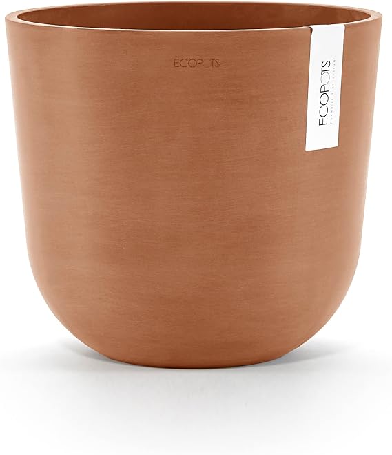 Ecopots Oslo Small Round Planter - 9.8 in x 9.8 in x 8.5 in - Terracotta