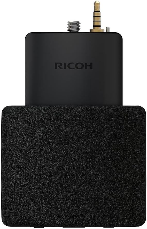 Ricoh TA-1 3D Microphone, Black | 3D microphone with wind screen for Theta V, professional recording and content creation