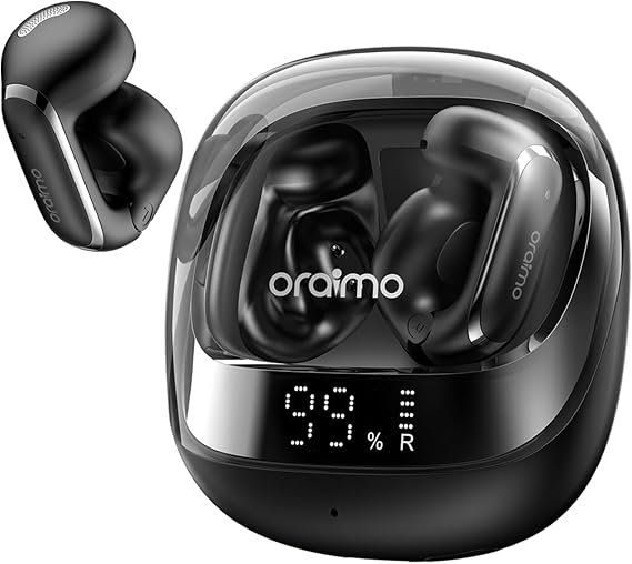 Oraimo Open Ear Bass Boost Earbuds with Smart Adaptive Volume AI ENC Clear