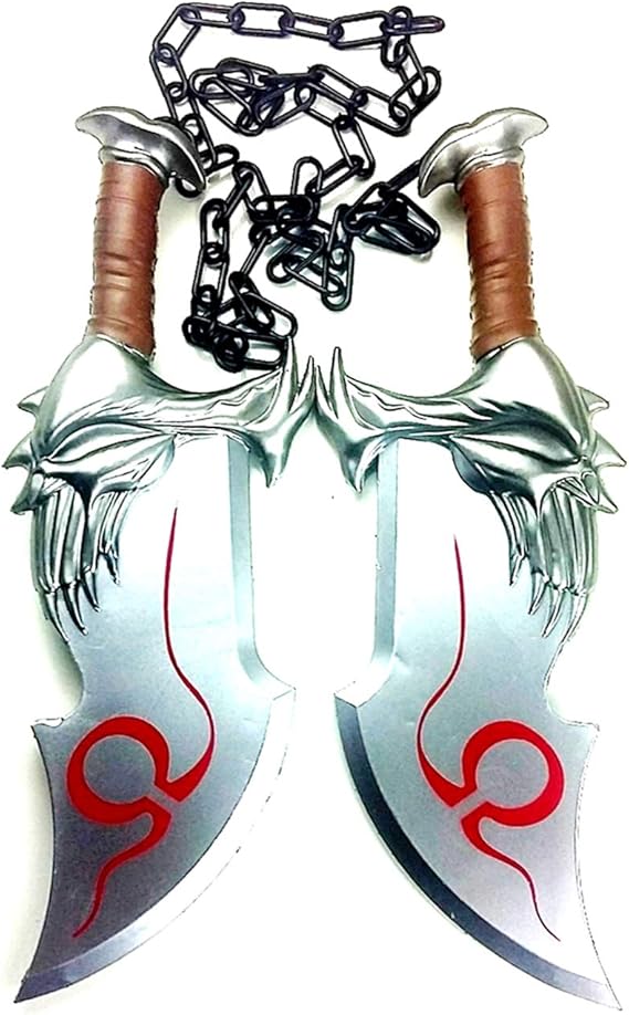 God of War Swords Kratos Blades of Chaos High Density Foam 1:1 Scale Props Silver