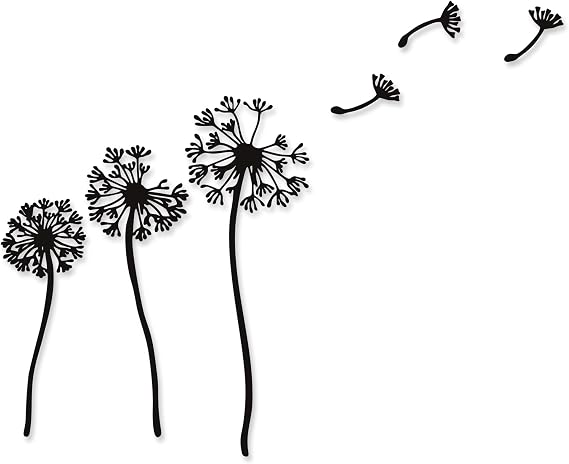 Rajukit 6-Piece Dandelion Wall Art Set, Metal Flowers