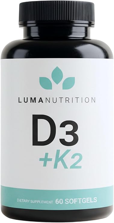 Luma Nutrition Vitamin D3 K2 Supplement 10,000 IU - 60 Softgels
