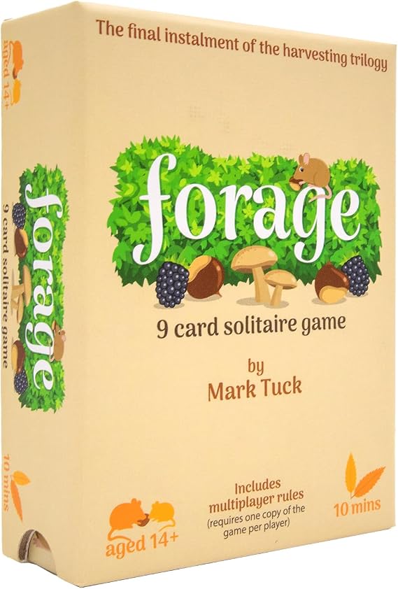 Giga Mech Games Forage: A 9 Card Solitaire Game - Search the Woodland and Gather Wild Food, but Watch Out for Those Hungry mice! 14+, from the Makers of Orchard and Grove.