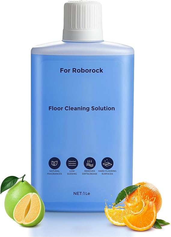 Floor Cleaning Solution for Roborock Robot Vacuum and Wet Dry Vacuum | Deeply Cleans Various Hard Floors Without Leaving any Residue. 1L, 33.81 Fl Oz, Pomelo and Citrus Fragrance