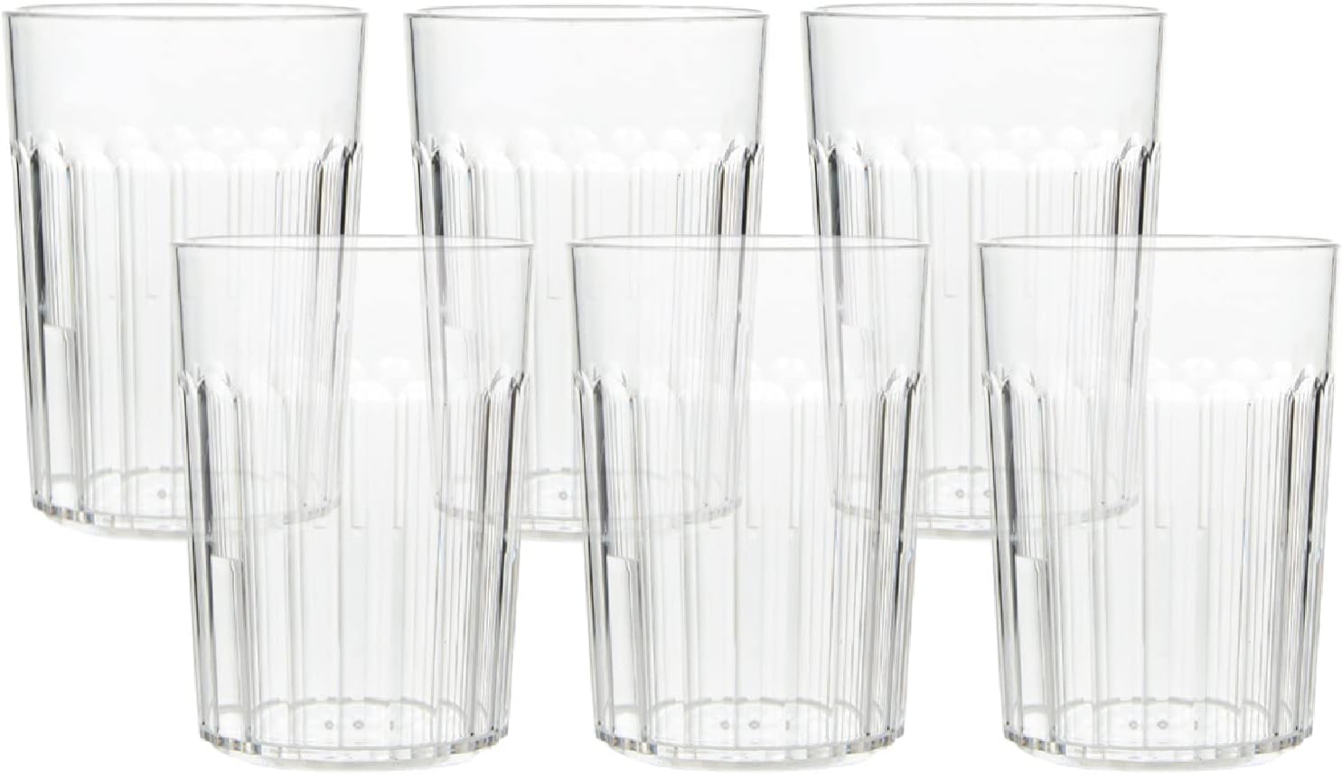 Arrow Home Products 10 oz Clear Plastic Tumblers, Set of 6 - Made in the USA, BPA Free - Break-Resistant Plastic Drinking Glasses for Indoor & Outdoor Use - Dishwasher Safe, Assorted Colors