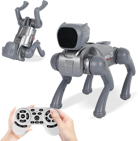 Remote Control Robot Dog Toy for Kids, Smart Robots Dog with Interactive Voice, App and Remote Control, Programmable Smart Walking and Dancing RC Puppy Robots Toys for Kids Age 3+