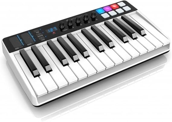 IK Multimedia iRig Keys I/O 25-keys Midi Controller with 24-bit up to 96kHz Audio Interface for iPhone/iPad, Android and Mac/PC