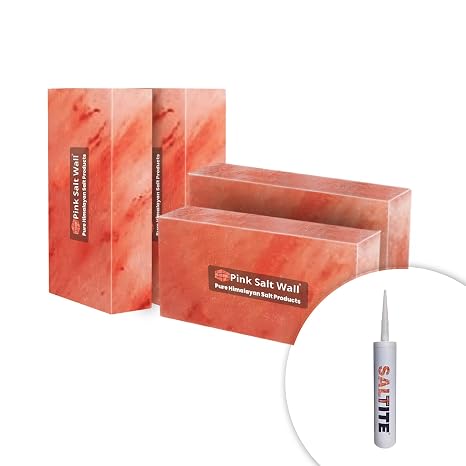 Pink Salt Wall Himalayan Salt Bricks for Sauna, 8 x 4 x 2 inches, Natural Pink, Multiple Pack Options (30)