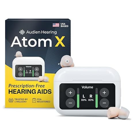 Audien Atom X OTC Hearing Aid For Seniors & Adults with Touchscreen Control