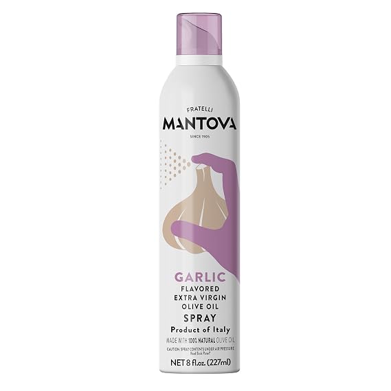 Mantova Garlic Flavored Extra Virgin Olive Oil Spray, 8 Fl Oz