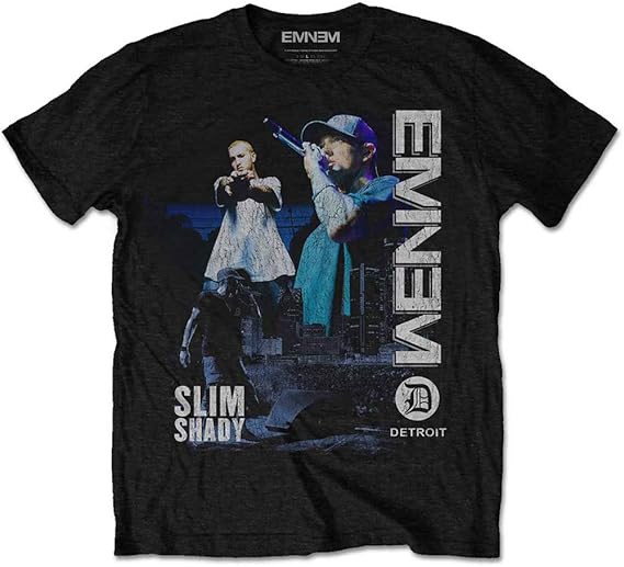 Eminem Men's Detroit Slim Fit T-Shirt Black