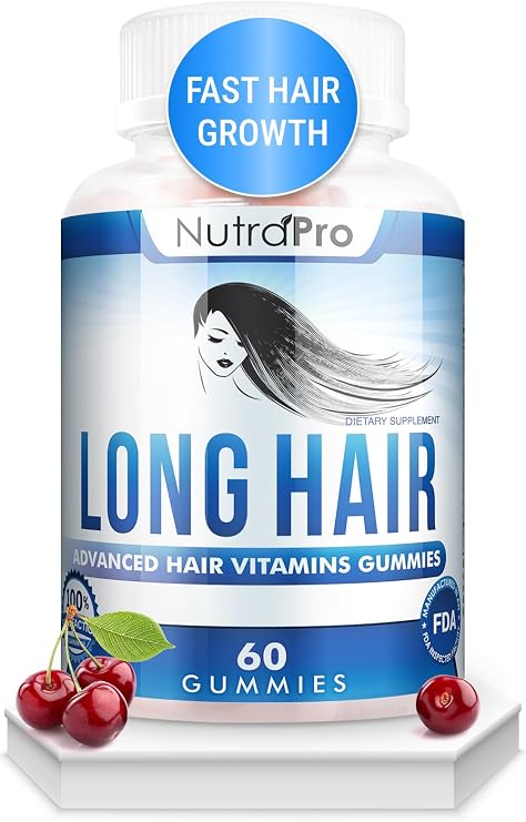 NutraPro Long Hair Gummies Anti-Hair Loss Supplement for Faster Hair Growth of Weak, Thinning Hair Grow Long Thick Hair & Increase Hair Volume with Biotin and 10 Hair Vitamins.for Men and Women.