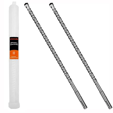 SDS Plus Rotary Hammer Drill Bit Set - 2-Piece 12mm x 310mm Concrete Masonry Drill Bits for Brick, Cement & Stone - Durable Alloy Tip, Fast Drilling