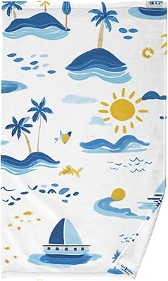 Cotton Towel Soft Face Towel Hand Bath Towel Quick Dry Absorbent Towel for Bathroom Gym Spa Travel Beach Island Boat and Sun