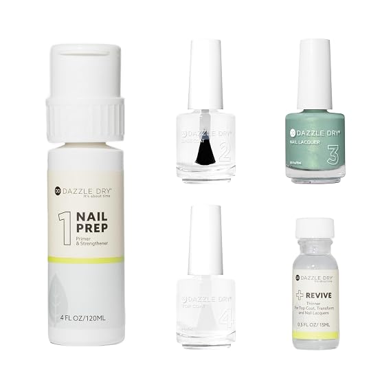 Dazzle Dry Full System Kit - In Season - A seafoam green with a subtle gold and green shimmer. Semi-sheer shimmer. (5 Piece Kit)