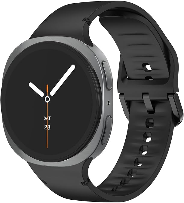 For Galaxy Watch 8 9 Bands 40mm 44mm Classic 46mm,No Gap Silicone Sport Bands Strap Compatible with Samsung Galaxy Watch 8 9 and 8 Classic 40mm 44mm 46mm Band