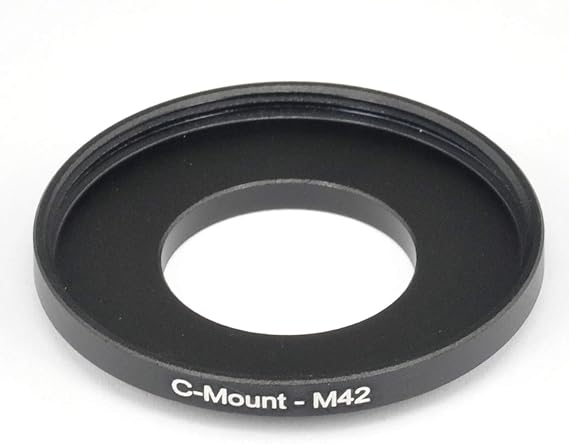 Metal C Mount to M42 Male to Female C Mount 25mm to 42mm C Mount -M42 Step-Up Coupling Ring Adapter for Lens Filter Telescope