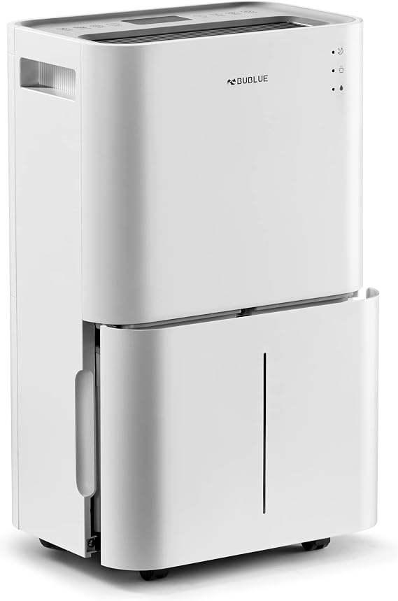 BUBLUE 4500 Sq. Ft Dehumidifier for Basements, Home and Large Room with Auto or Manual Drainage | 40db Industry Leading Noise Reducing | Integrated Air Filters, 3 Operation Modes and 24 hr Timer