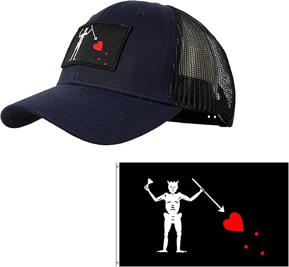 Matching Blackbeard Pirate Flag Cap