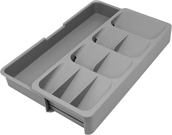 Kitchen Drawer Organizer Tray,Drawer Organiser,Cutlery Tray,Expandable Utensil Tray for Kitchen,Compact Plastic Storage Organisation for Spoons