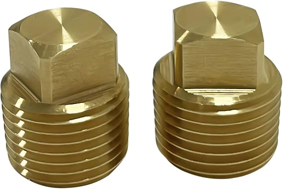 Boat Drain Plugs 1/2" NPT Solid Brass Drain Plugs commonly Used in Boat Hulls 2 Pack Solid Brass Boat Hull Spare Garboard Drain Plug