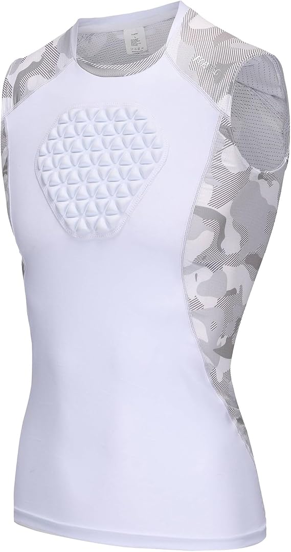PORTEC Youth Chest Protector Padded Compression Shirt, Sternum Rib Guard