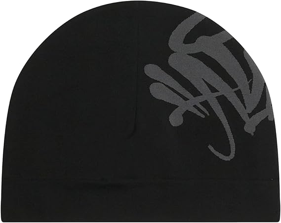 Syna World New Season Quality Skully Cap, Central CEE Beanie Running Hat - Black & Grey - synaworld